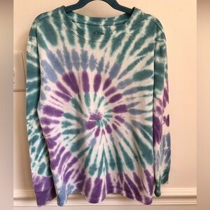 art class Teal and Purple Tie-Dye Long Sleeve Tee